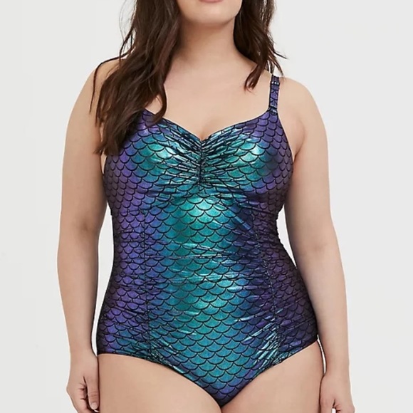 Torrid Iridescent Mermaid Swimsuit 3-DD/F - Picture 2 of 3